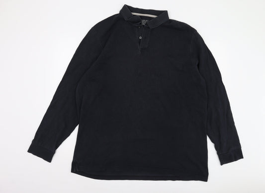 Charles Tyrwhitt Men's Black Polo Shirt 2XL Long Sleeve