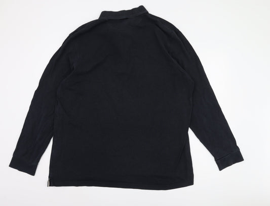Charles Tyrwhitt Men's Black Polo Shirt 2XL Long Sleeve