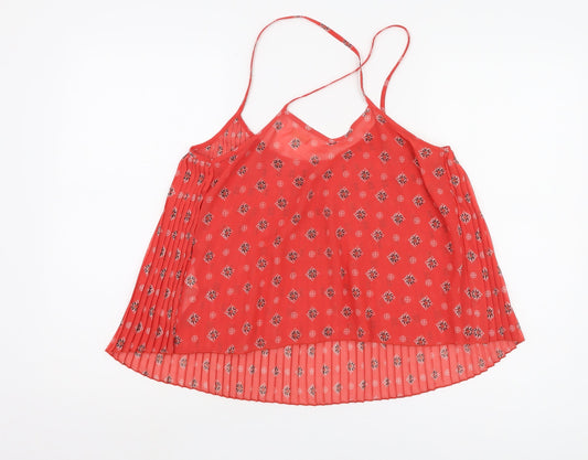Hollister Women's Red Floral Camisole Tank Top M