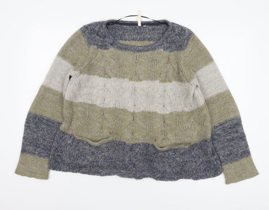 White Stuff Women's Multicoloured Pullover Jumper Size 16