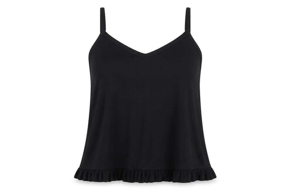 Womens UK Size 10 Long Tall Sally Black Polyester Blend Tank
