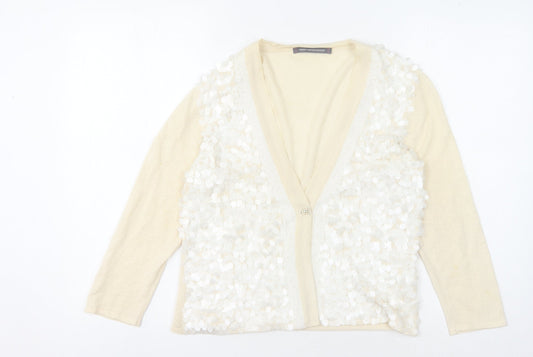 Boden Limited Edition Ivory Sequin Cardigan Size 12