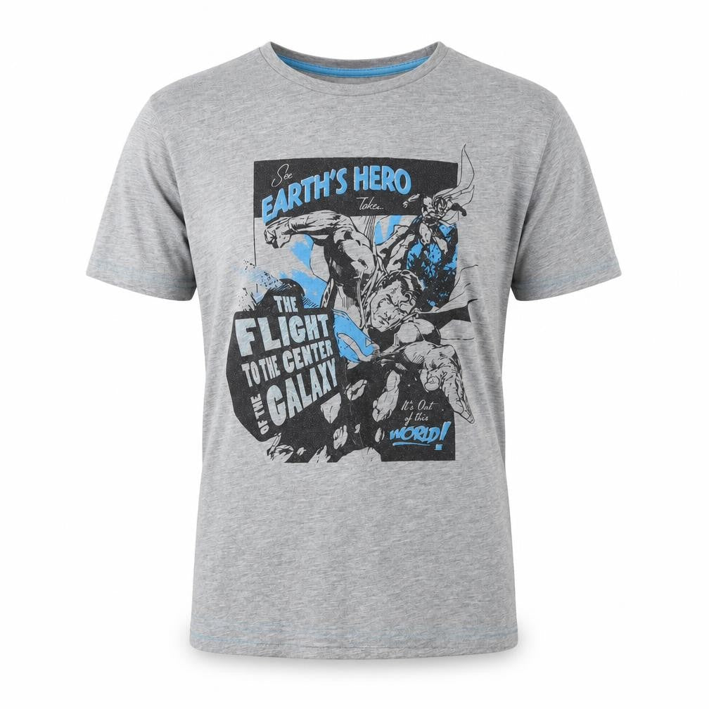 Mens UK Size L Superman Grey  Cotton Blend T-Shirt