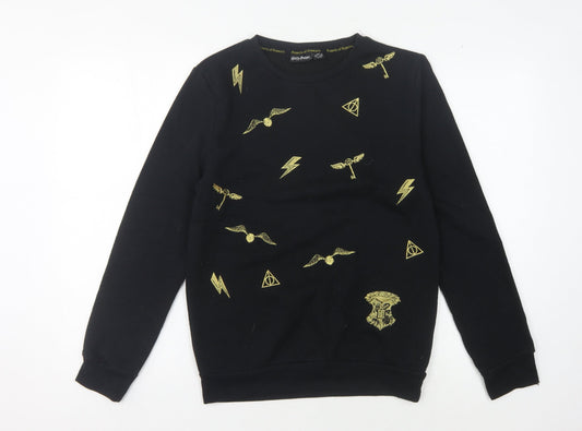 Harry Potter Unisex Black Pullover Sweatshirt 2XS