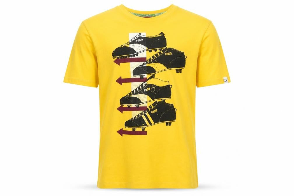 Mens UK Size M PUMA Yellow  Cotton Blend T-Shirt