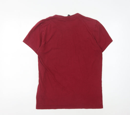 Adidas Men's Red Graphic Print T-Shirt, Size S
