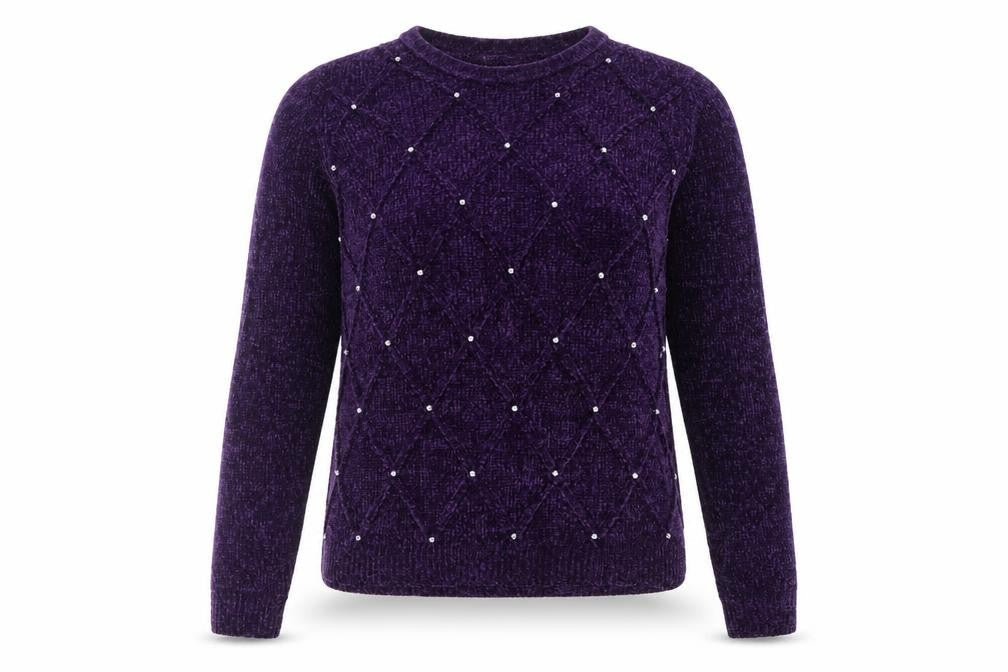 Front view of Honor Millburn Women's Purple jumper, size 10-12