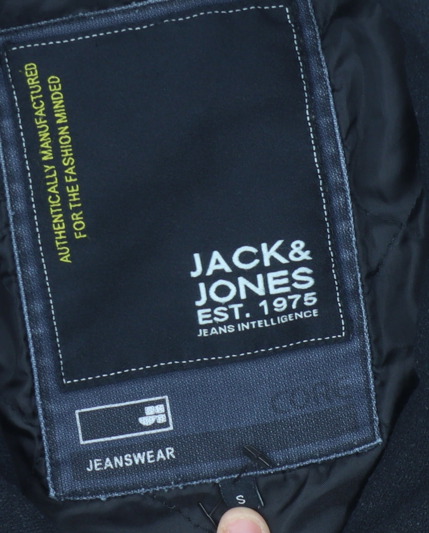 Jack & Jones Men's Black Wool Pea Coat S