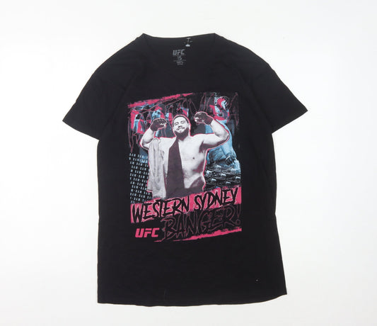 UFC Men's Black Graphic Print T-Shirt Size S