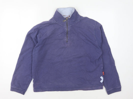 White Stuff Women's Blue Henley Sweatshirt, Size 6
