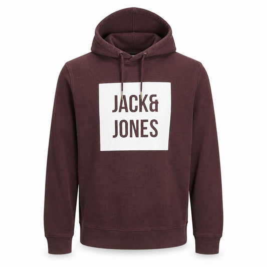Mens UK L Regular JACK & JONES Brown Pullover Hoodie