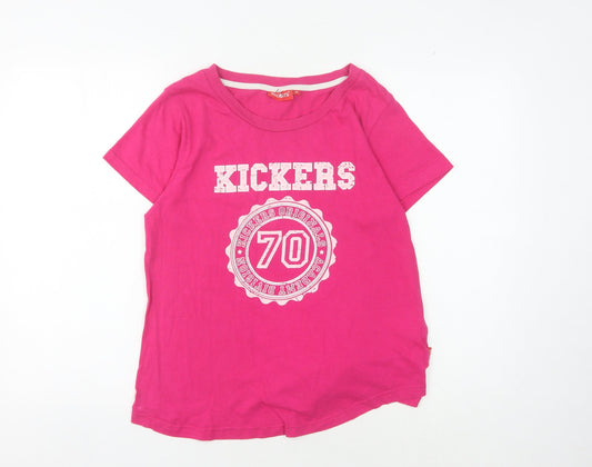 Kickers Women's Pink T-Shirt Size 16 Cotton Casual