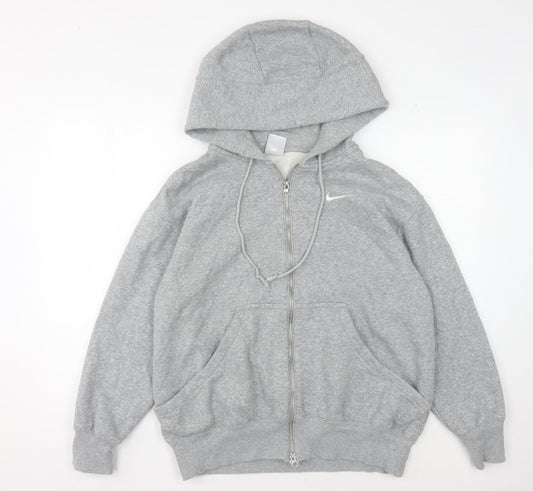 Nike Men's Grey Full Zip Hoodie, Size S, Logo