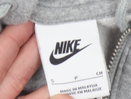 Nike Men's Grey Full Zip Hoodie, Size S, Logo