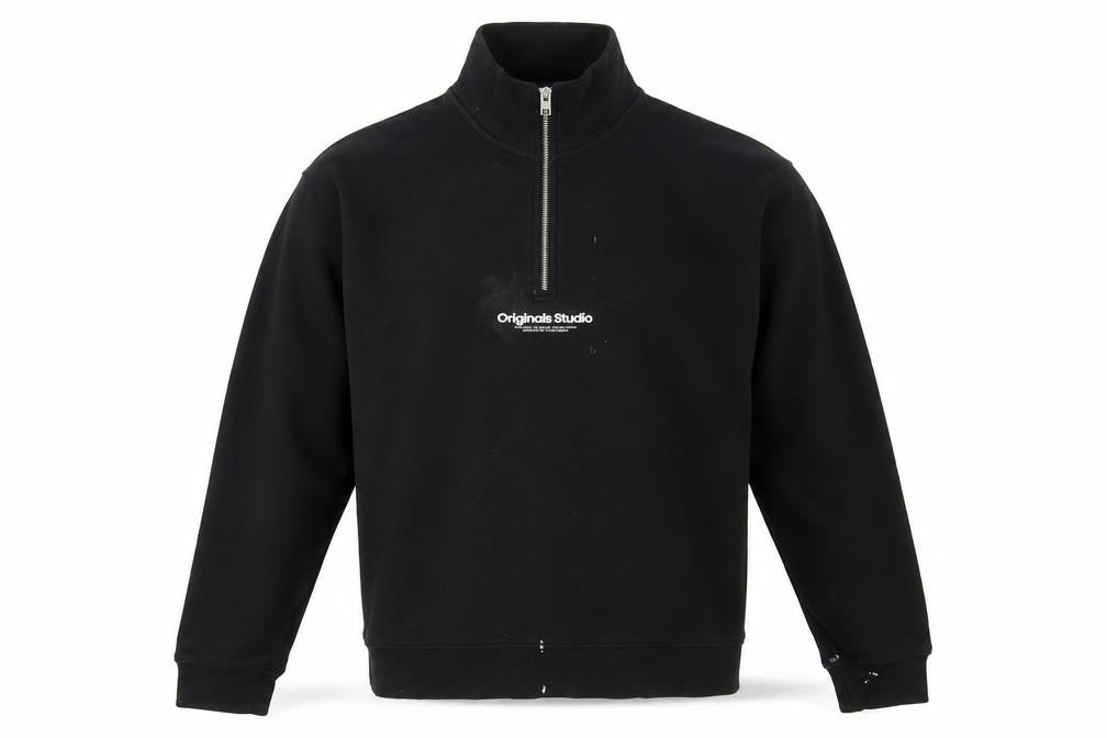Mens UK L  JACK & JONES Black Full Zip Sweatshirt