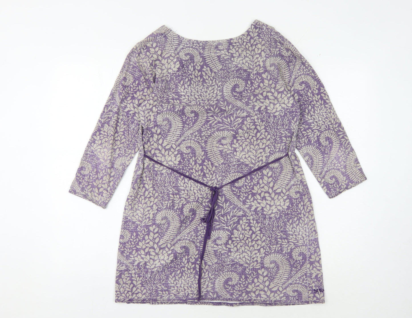 Women's Purple Geometric Tunic Blouse, Size 12