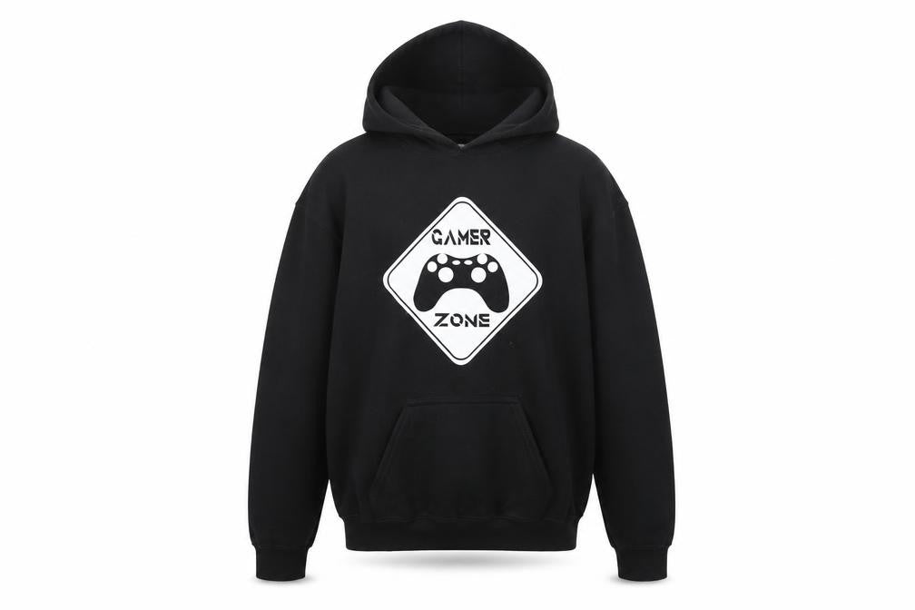 Gildan Boys Black Gamer Hooded Pullover Sweatshirt XL