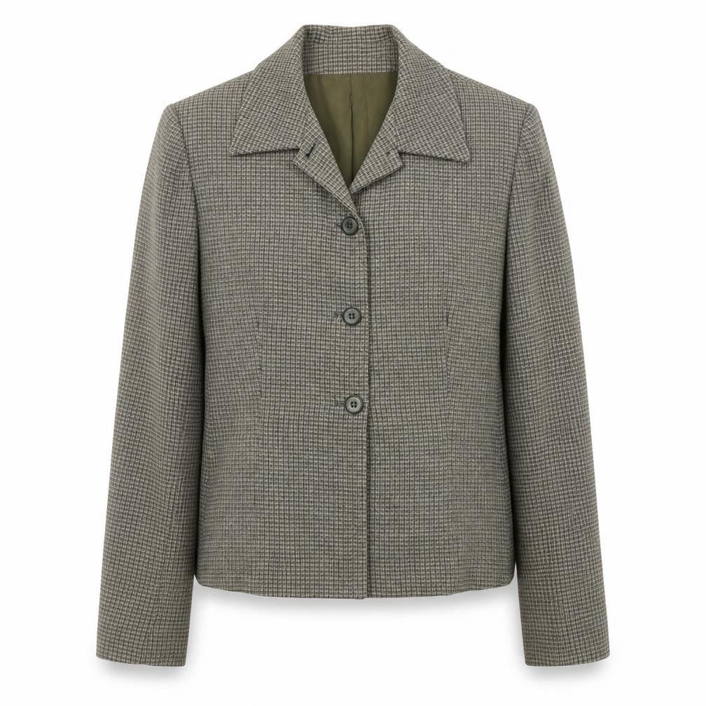 Jones Wear Women's Grey Houndstooth Suit Jacket Size 10