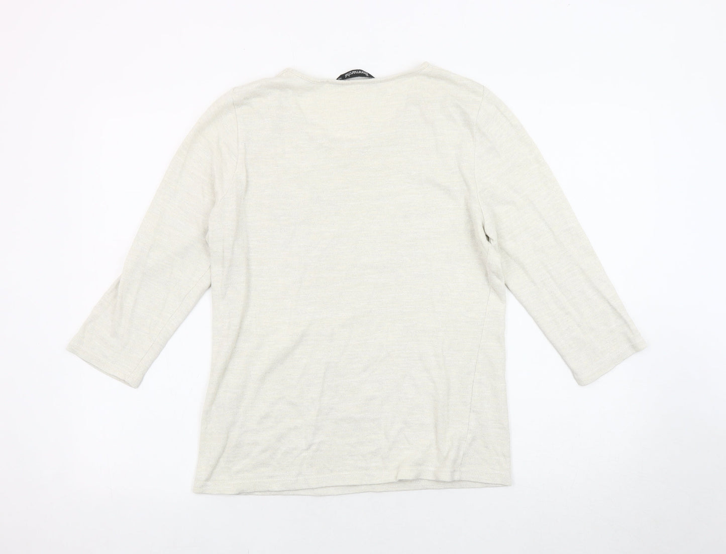 Bonmarché Women's Ivory Floral Knit Jumper Size 12