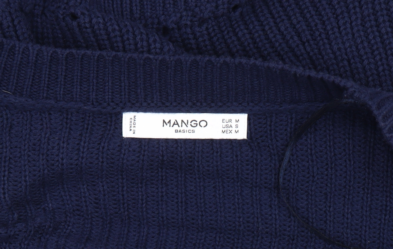 Mango Women's Blue Open Front Cardigan Size M