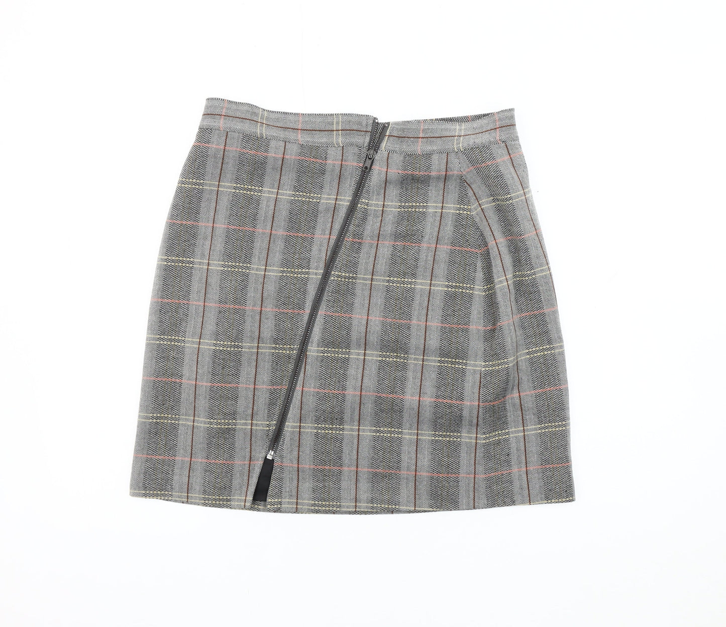 Label Lab Women's Grey Plaid Short Pencil Skirt Size 12