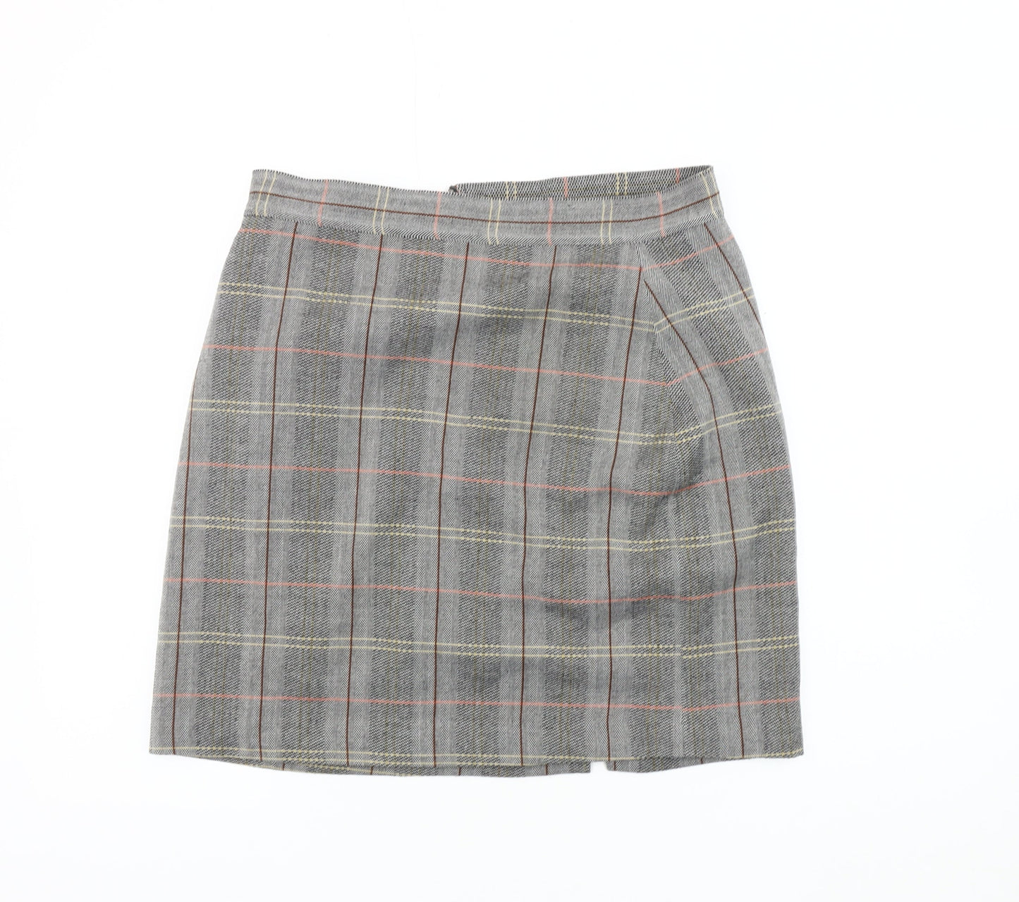 Label Lab Women's Grey Plaid Short Pencil Skirt Size 12