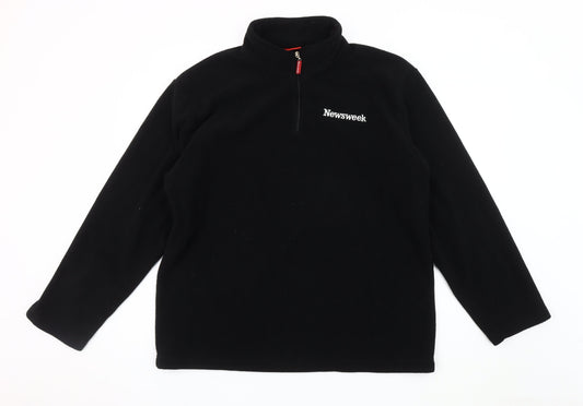 Newsweek Men's XL Black Fleece Pullover Sweatshirt