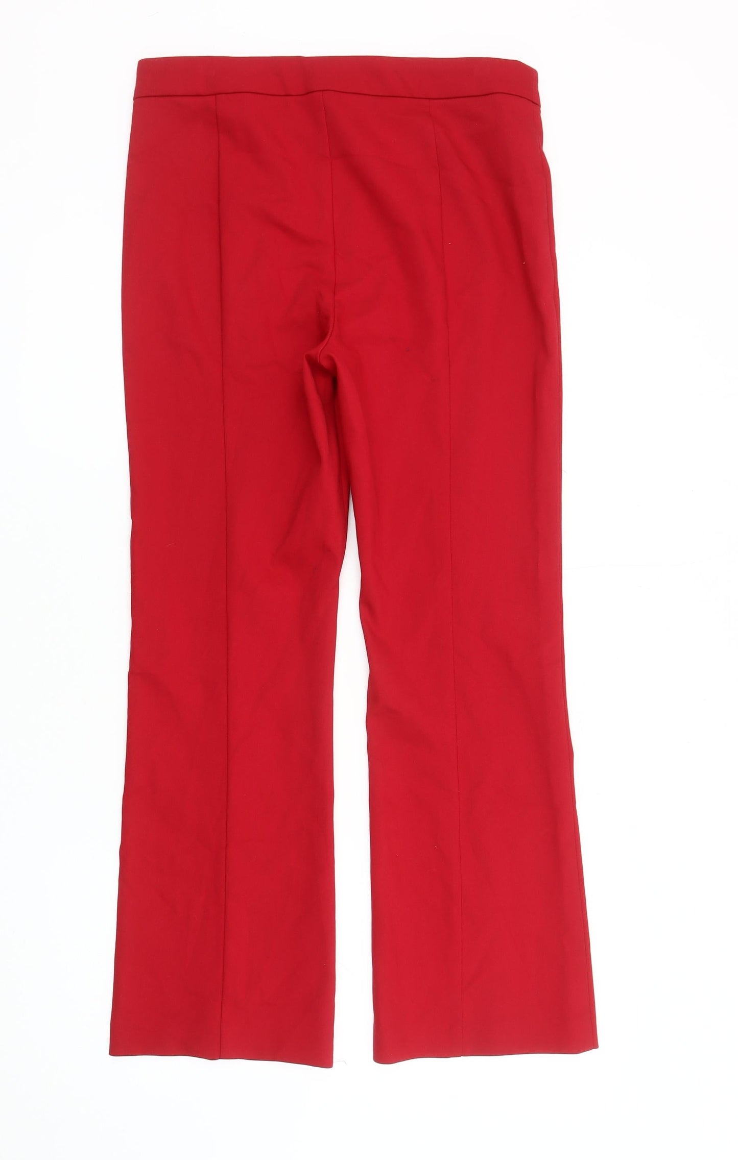 MNG Women's Red Trousers Size 12 Straight Leg