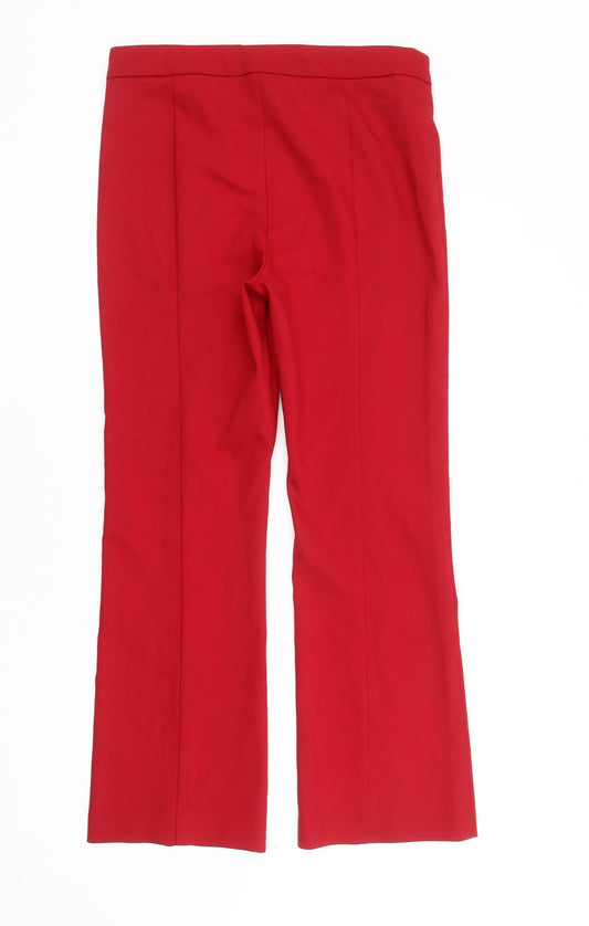 MNG Women's Red Trousers Size 12 Straight Leg