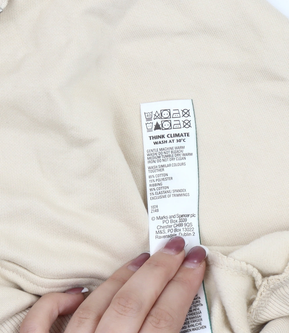 Marks and Spencer Women's Beige XL Henley Sweatshirt