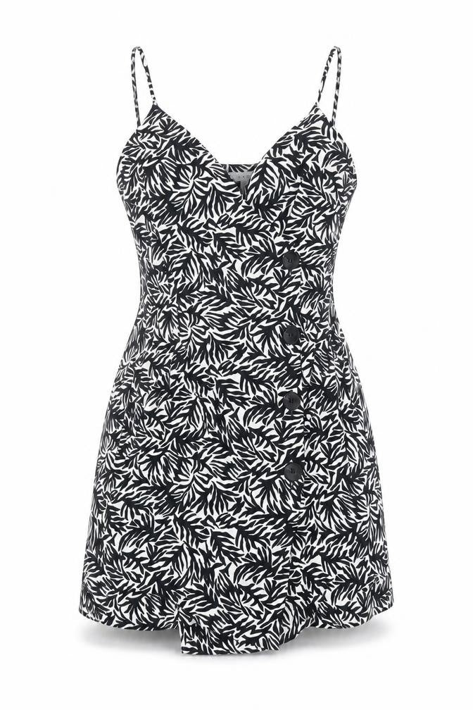 Topshop Women's Black Printed Sleeveless Dress UK 10