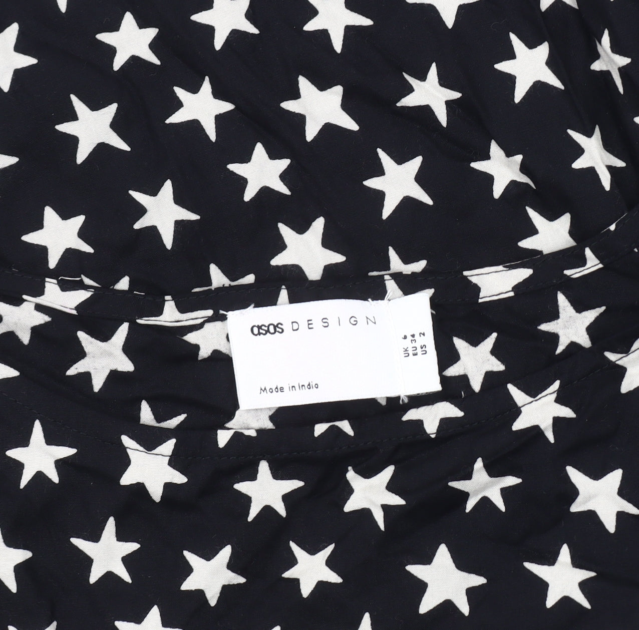 ASOS DESIGN Women's Black Star Pattern Tank Blouse Size 4