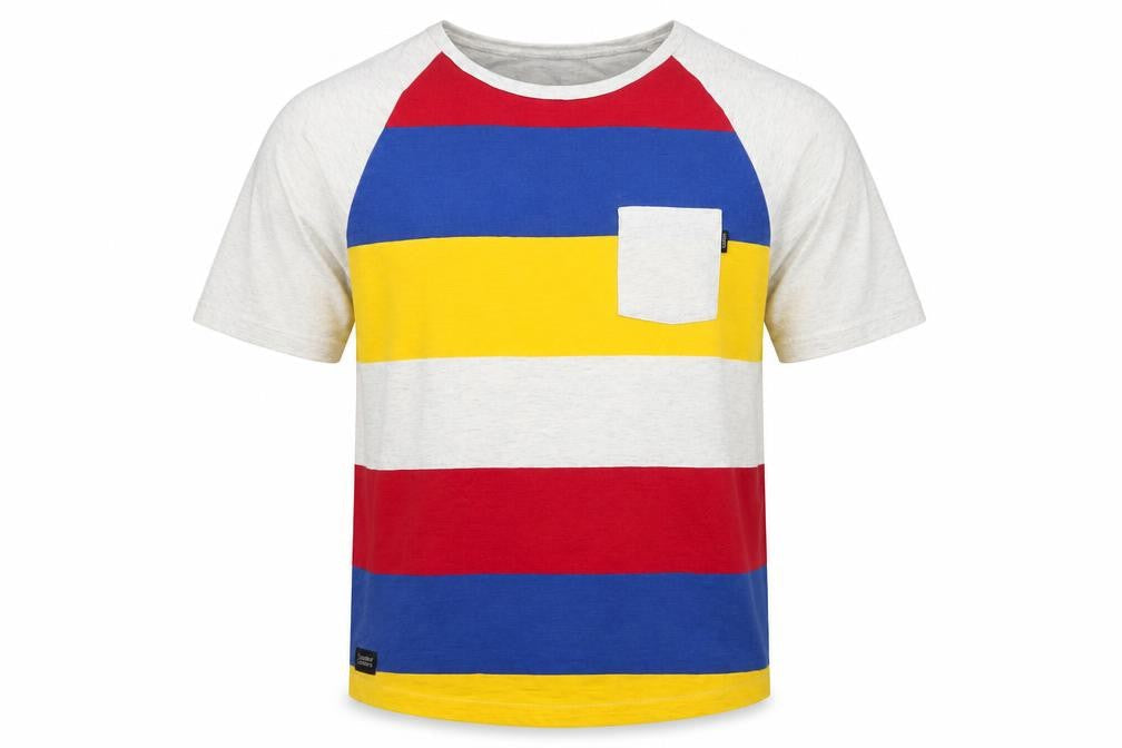 WESC Men's Multicoloured Striped T-Shirt Medium