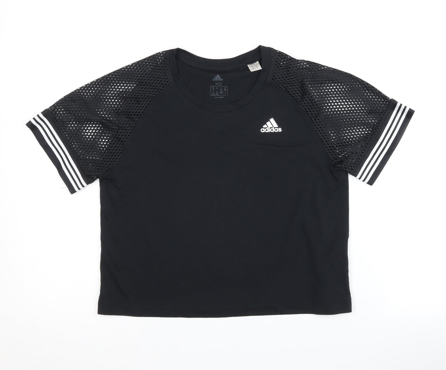 Adidas Women's Black XS Crew Neck Raglan Sleeve T-Shirt