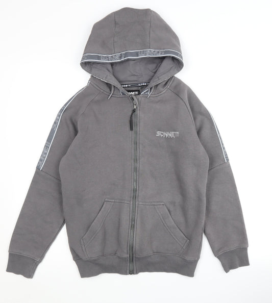 Sonneti Boys Grey Full Zip Hoodie M - Casual & Stylish