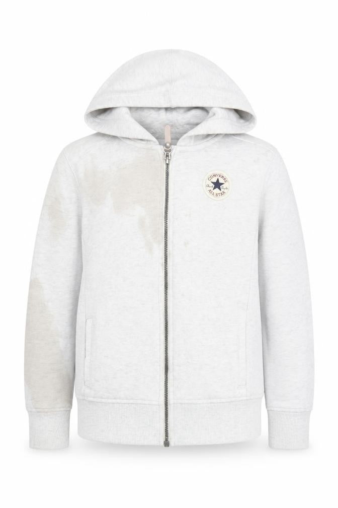 Front view of Converse boys’ grey full zip hoodie m size
