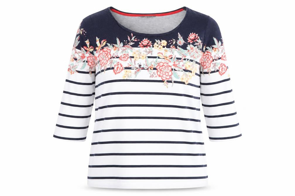 Womens UK Size 10 Laura Ashley Multicoloured 100% Cotton T-Shirt