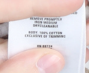 Columbia Womens Beige Striped Button-Up Top L