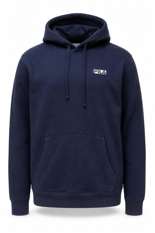 Front view of Fila Men's Blue Pullover Hoodie -, size S