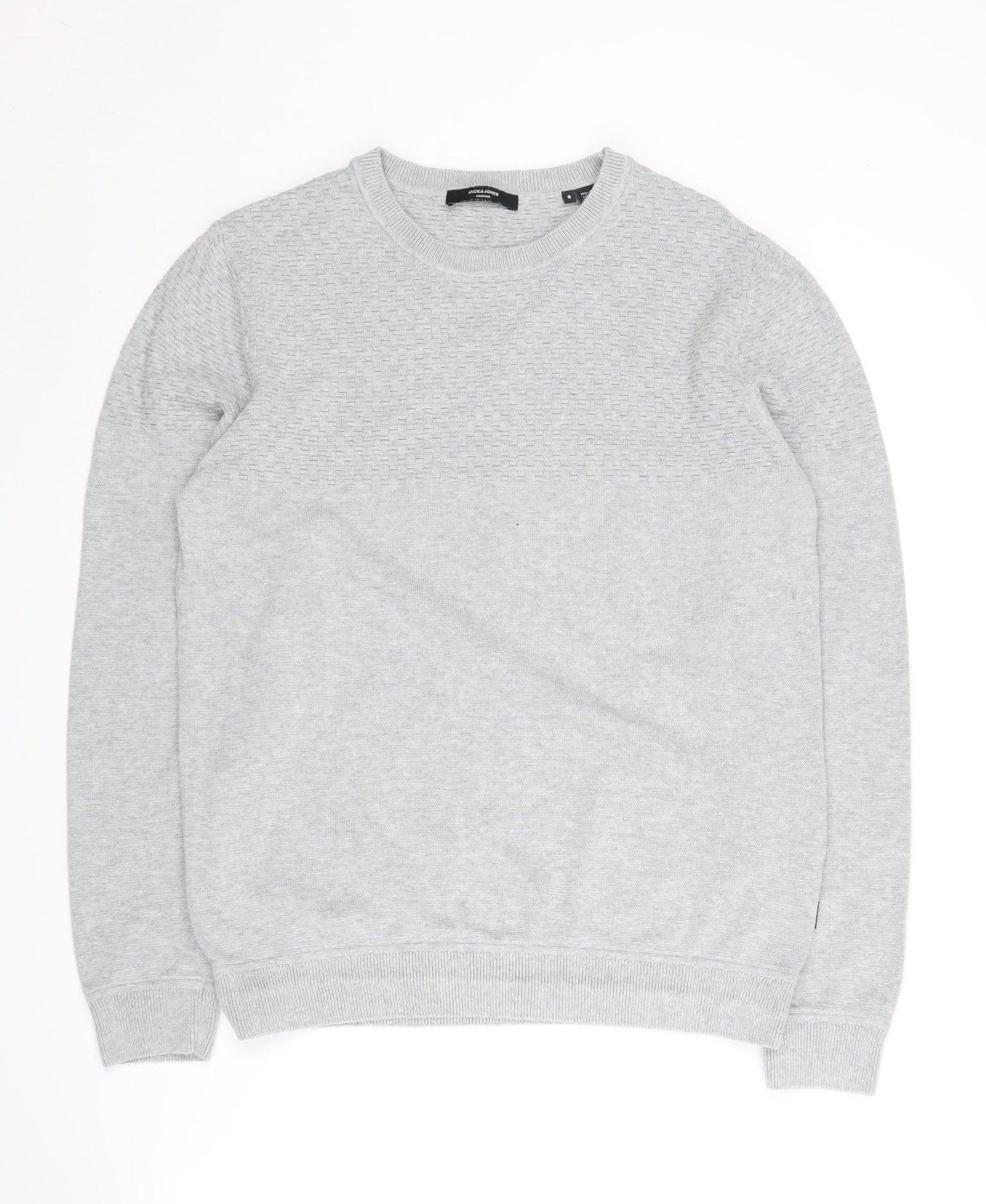 Jack & Jones Men's Grey Pullover Sweater - Small, Casual Fit