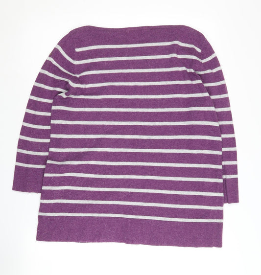 Boden Women's Purple Striped Pullover Jumper Size 16