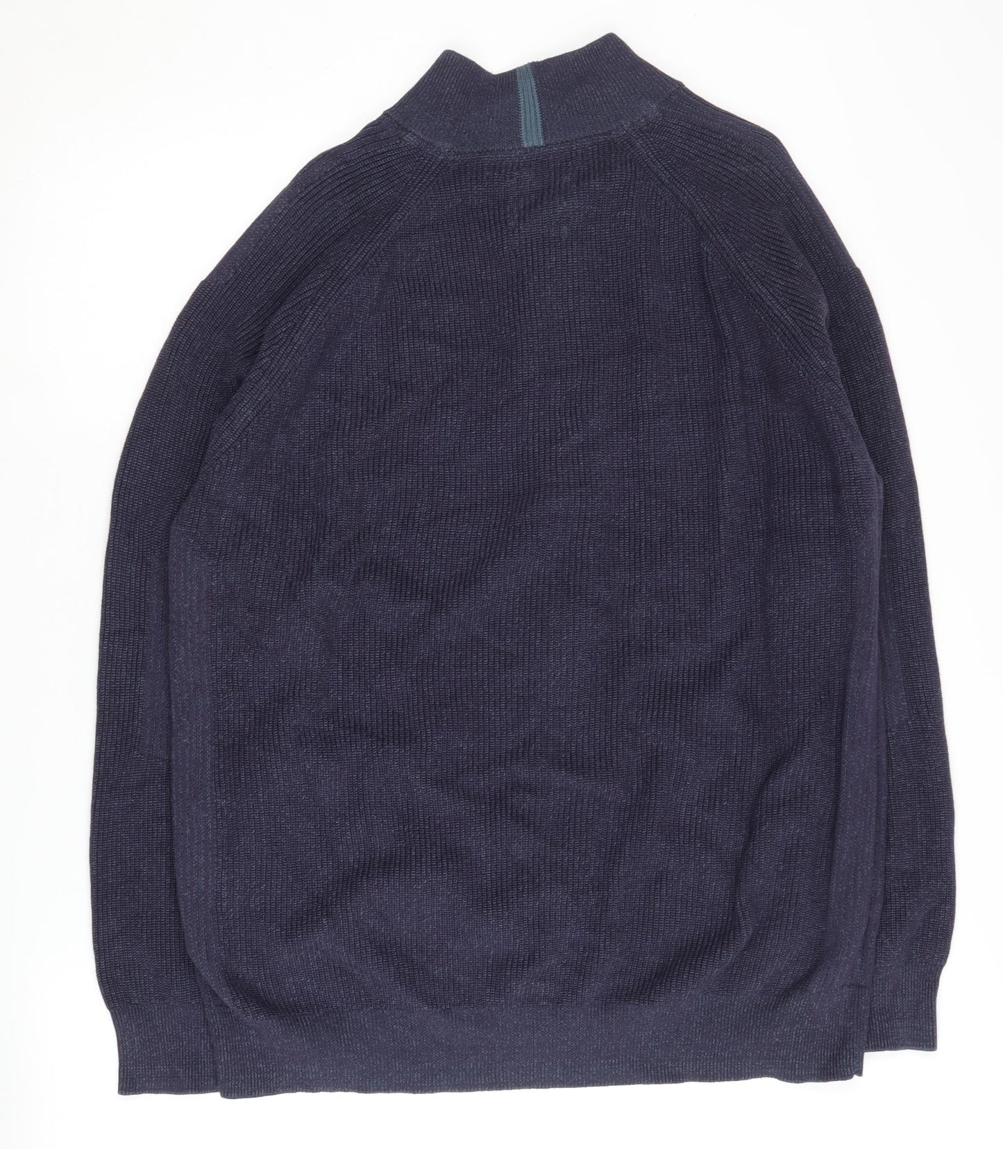 White Stuff Men's Blue 2XL Knit Jacket, Organic Cotton