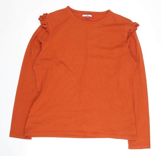 Joe Brown Women's Orange Ruffle T-Shirt Size 16