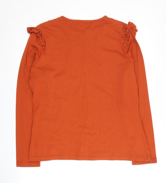 Joe Brown Women's Orange Ruffle T-Shirt Size 16