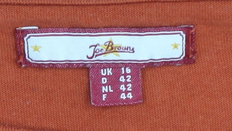 Joe Brown Women's Orange Ruffle T-Shirt Size 16