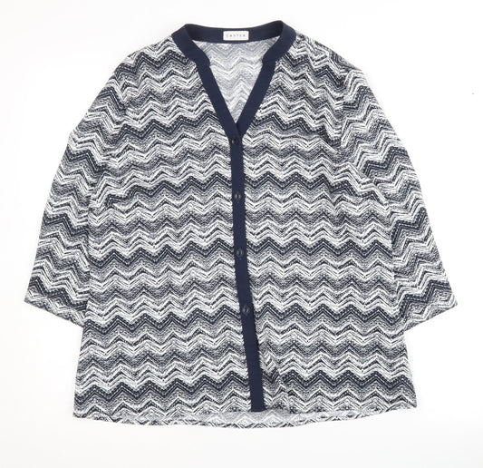 Eastex Women's Multicoloured Geometric Button-Up Top