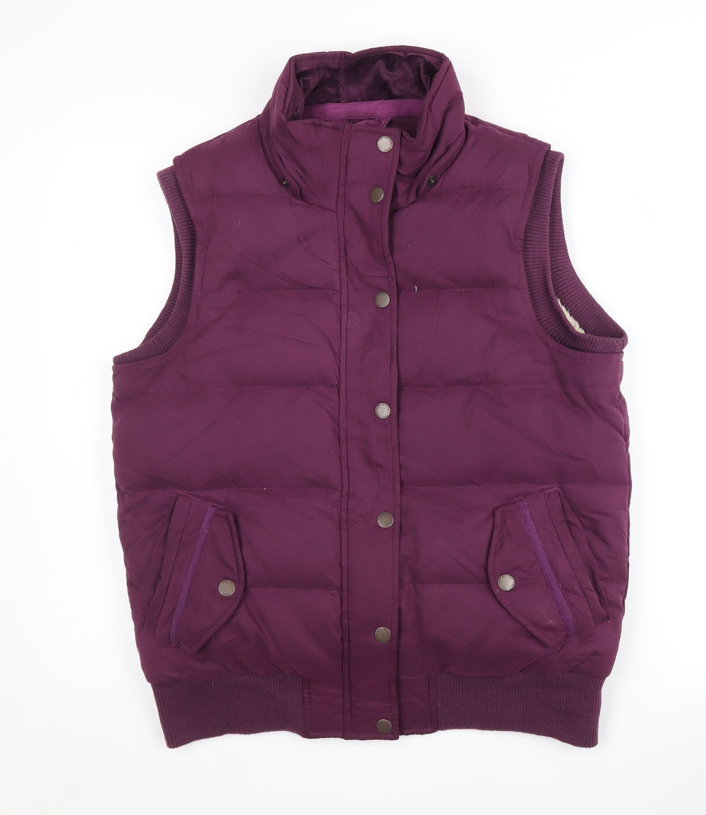 Womens UK Size 12 Regular Fat Face Purple Polyester Blend Waistcoat