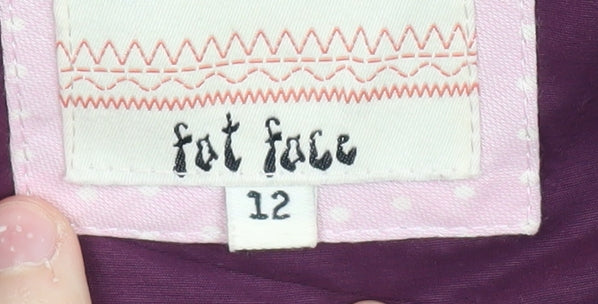 Womens UK Size 12 Regular Fat Face Purple Polyester Blend Waistcoat