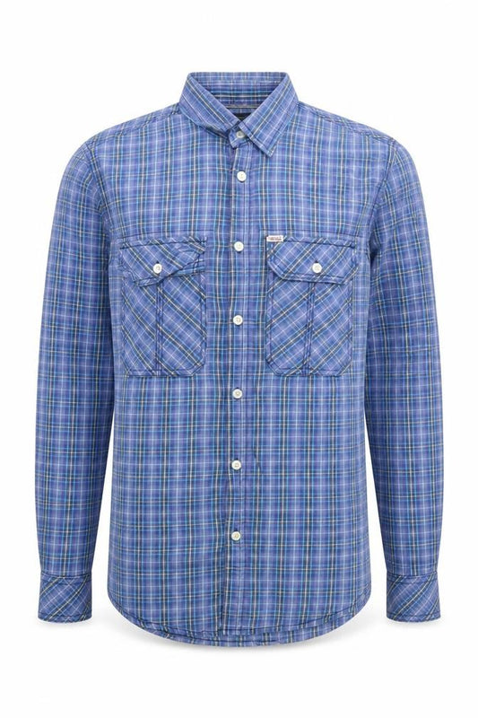Jack & Jones Men's Blue Plaid Button-Up Shirt S
