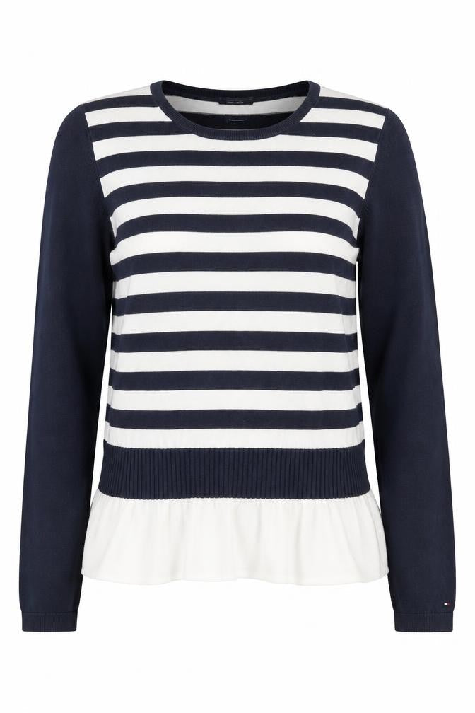 Womens UK S Regular Tommy Hilfiger Blue Pullover Tight-Knit